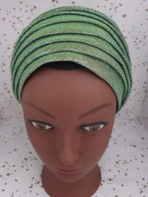 Shimmer with Glitter Pleats Turban 5